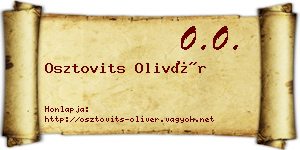 Osztovits Olivér névjegykártya