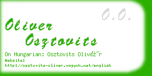 oliver osztovits business card